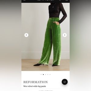 Reformation Wes velvet wide leg pants